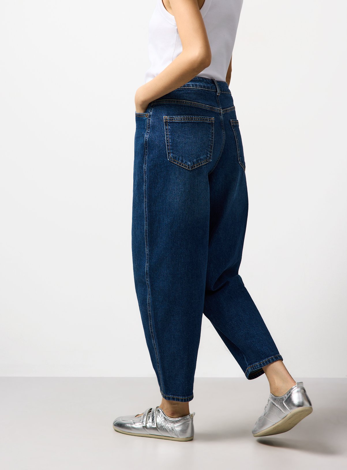 Dark Denim Barrel Leg Co-ord Jeans 14S - Image 4 thumbnail